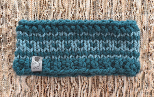Teal Serenity Headband – Acrylic & Wool Blend